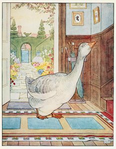 Goosey، Goosey Gander، Where Shall I Wander، from A Nursery Rhyme Picture Book، pub. 1914. بواسطة ليونارد ليزلي بروك