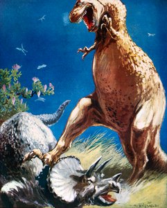 الديناصورات (طباعة حجرية ملونة)