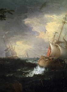 "" tempete en mer "" (البحر العاصف) التفاصيل. Peinture de Leonardo Coccorante (1680-1750) 18eme Siecle Musee des Beaux Arts de Mikalojus Konstantinas Ciurlionis ، كاوناس ، ليتوانيا
