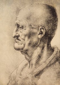رجل يظهر في الملف الشخصي ، رسم ليوناردو دا فينشي ، محفوظ في غرفة الرسومات والمطبوعات ، معرض أوفيزي ، فلورنسا. بواسطة ليوناردو دا فينشي