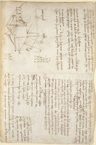 Arundel 263 ، f.127 ، ملاحظات ورسم تخطيطي للحفار الميكانيكي في المنظور (جانبي) ، c.1503-5 (قلم وحبر على ورق) بواسطة ليوناردو دا فينشي