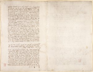 Arundel 263، f.215v، f.218 ملاحظات ورسم تخطيطي من "Codex Arundel" (قلم وحبر على ورق) بواسطة ليوناردو دا فينشي
