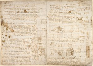 Arundel 263، f.223 ملاحظات ورسوم بيانية ورسومات من "Codex Arundel" (قلم وحبر على ورق) بواسطة ليوناردو دا فينشي