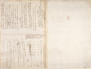 Arundel 263، f.226v، f.229 ملاحظات ورسم تخطيطي من "Codex Arundel" (قلم وحبر على ورق) بواسطة ليوناردو دا فينشي