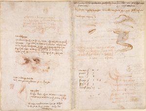Arundel 263، f.278v، f.271 ملاحظات حول الإحساس بالواقع في الأحلام ، على الماء ، و Rivers Sieve و Arno (مقلوبًا) ، من "Codex Arundel" (قلم وحبر على ورق) بواسطة ليوناردو دا فينشي