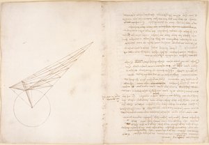 Arundel 263، f.46v، f.57 رسم تخطيطي للبصريات ، بخصوص مشكلة ابن الهيثم ، من "Codex Arundel" (قلم وحبر على ورق) بواسطة ليوناردو دا فينشي