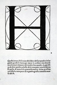 H ، توضيح من "Divina Proportione" من تأليف Luca Pacioli (c.1445-1517) ، حانة في الأصل. البندقية ، 1509 بواسطة ليوناردو دا فينشي