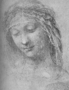 رأس امرأة ثلاثة أرباع إلى اليسار ، c1480 1945 بواسطة ليوناردو دا فينشي