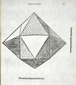 تم رفع Hexaedron بالكامل من "النسبة الإلهية" بواسطة Luca Pacioli (c.1445-1517) ، في الأصل حانة. البندقية ، 1509 بواسطة ليوناردو دا فينشي