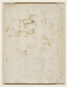 ليوناردو دافنشي - فيرسو الخيول المتمايلة، ورأس نيرون حوالي 1503-1503 بواسطة ليوناردو دا فينشي