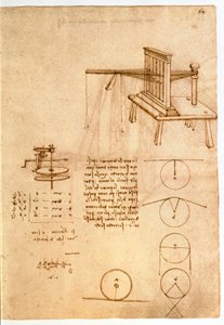 Ms 8937 fol.68r Study for a textile machine, 