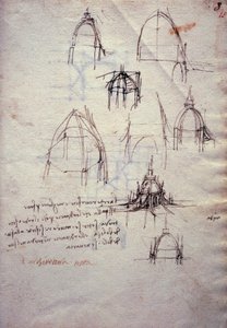 دراسات لفانوس الكاتدرائية ، من Codex Trivulzianus بواسطة ليوناردو دا فينشي