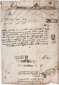 دراسة لكراكة بحرية ليونارد دي فينشي (ليوناردو دافنشي) (1452 - 1519). الرسم بالقلم والحبر. بواسطة ليوناردو دا فينشي