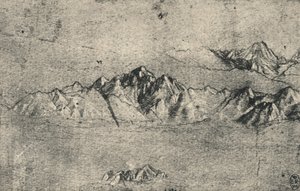دراسة سلاسل الجبال ، c1480 1945 بواسطة ليوناردو دا فينشي