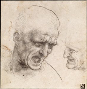 دراسة محاربين "يتوجهان لمعركة Anghiari ، 1504-05 بواسطة ليوناردو دا فينشي