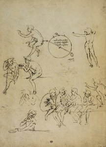 دراسة الأشكال البشرية في المواقف المختلفة ؛ رسم ليوناردو دا فينشي. اللوفر ، باريس بواسطة ليوناردو دا فينشي