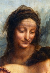 The face of St Anne, detail from the Virgin and Child with St Anne بواسطة ليوناردو دا فينشي