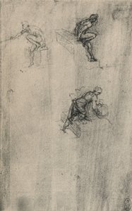 اثنين من العراة جالسين وغسل امرأة ، c1480 1945 بواسطة ليوناردو دا فينشي