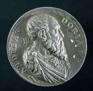 ميدالية بورتريه لأندريا دوريا (1466-1560) (الوجه) ، ج .1541 (الفضة) (انظر 122338 للخلف)