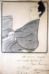 صورة لجياكومو بوتشيني (1858-1924) ، الملحن الإيطالي. رسم كاريكاتوري لليونيتو كابيلو. بواسطة ليونيتو كابيلو