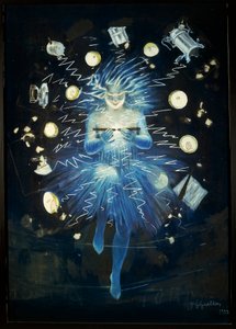 Sketch of advertisement for electrical device, by Leonetto Cappiello, pastel drawing بواسطة ليونيتو كابيلو