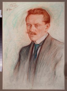 صورة للشاعر جورجي بالتروسيتيس (1873-1944). عمل ليونيد أوسيبوفيتش باسترناك (1862-1945) ، متفائل وطباشير على الورق بواسطة ليونيد أوسيبوفيتش باسترناك