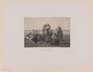 مزارعون في الحقل في نهاية يوم العمل La fin de la journalée (العنوان على الكائن) بواسطة ليوبولد فلامنج