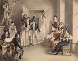فرانز شوبرت 1797-1828. لعبة الحزب من شوبرتس في Atzenbrugg ، 1821 بواسطة ليوبولد كوبيلفايزر