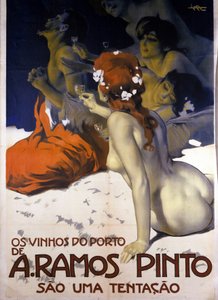 الإعلان عن النبيذ البرتغالي. ملصق ليوبولدو ميتليكوفيتز ، كاليفورنيا. 1915.
