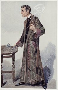 شيرلوك هولمز ، كارتون من Vanity Fair للممثل William Gillette ، 1907 بواسطة ليزلي ماثيو وارد