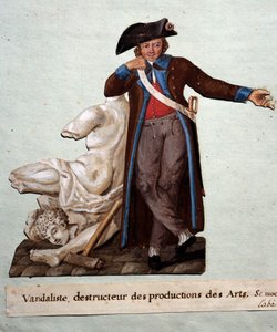 الثورة الفرنسية: "" المخرب المدمر للأعمال الفنية ". Gouache des freres Lesueur (القرن الثامن عشر) ، متحف Carnavalet ، باريس بواسطة الإخوة ليسويور