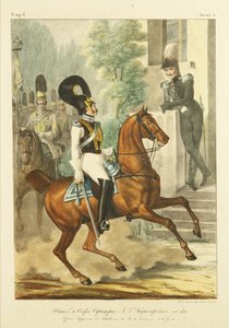 الموظفون وكبار الضباط في فوج حراس الحياة Cuirassier ، ج. 1830