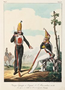تحت ضابط وجندي من فوج الحرس بافلوفسكي ، 1830-1840