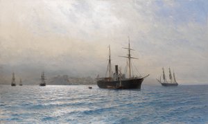 سفينة روسية عند مدخل مضيق البوسفور بعد الحرب الروسية التركية عام 18771878 بواسطة ليف فيليكسوفيتش لاغوريو