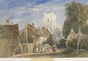 كنيسة تشيدل: رسم بالألوان المائية ، بدون تاريخ [c1830-1840] بواسطة لويس جون وود