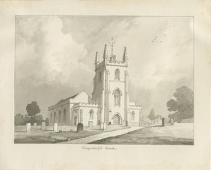كنيسة Kingswinford: رسم بني داكن ، 1837 بواسطة لويس جون وود