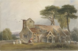 كنيسة روشتون سبنسر: لوحة ألوان مائية ، بدون تاريخ [c1830-1840] بواسطة لويس جون وود