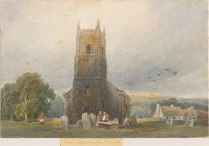 كنيسة وارسلو: الرسم بالألوان المائية ، بدون تاريخ [c1830-1840] بواسطة لويس جون وود