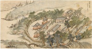 "The Five Deer Hermitage" ، أوائل القرن السابع عشر بواسطة لي شيدا