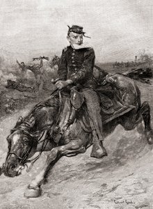 A dispatch rider during the American Civil War, from The Century Magazine, published 1887 (engraving) بواسطة غير معروف غير معروف