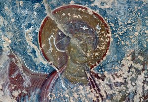 Angel, fresco in church of Panagia, Rodovani, Crete, Greece (photo) بواسطة غير معروف غير معروف