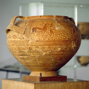 Argive krater with geometric decorations, diameter 50 cm, Greek civilization, 8th century BC بواسطة غير معروف غير معروف