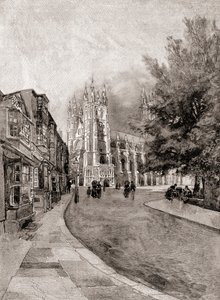 Canterbury Cathedral, from Christchurch Gateway, from The Century Magazine, published 1887 (engraving) بواسطة غير معروف غير معروف