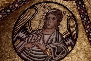 Figure of an angel, mosaic inside Hosios Loukas Monastery,Greece, founded in early 10th century بواسطة غير معروف غير معروف