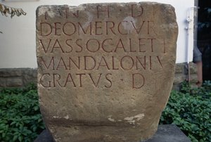 Inscription with dedication to Mercury, sandstone plate, Bitburg, Rhineland-Palatinate, Germany, Roman civilization, 2nd-3rd century AD بواسطة غير معروف غير معروف
