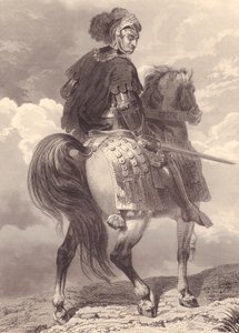Italian military leader and politician Gian Giacomo Trivulzio (1440-1518), engraving, 22x16 cm, from Galerie Historique de Versailles, Histoire de France, Charles Gavard Publisher, Paris, circa 1840 بواسطة غير معروف غير معروف