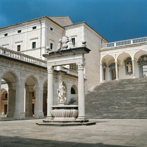 Italy, Lazio Region, Frosinone Province, Cassino, Monte Cassino Abbey, main staircase and well بواسطة غير معروف غير معروف
