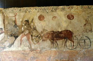 Journey to Underworld, fresco from Necropolis in Andriuolo-Laghetto in Paestum, Campania, Italy, Ancient Greek civilization, Magna Graecia, 4th century BC (photo) بواسطة غير معروف غير معروف