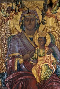 Madonna and Child, gilt painting, Byzantine church of Agios Georgios, Vathi, Crete, Greece (photo) بواسطة غير معروف غير معروف
