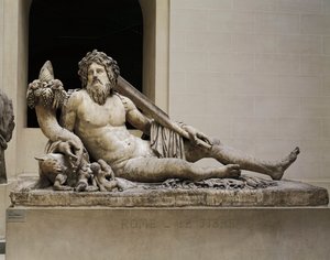 Marble statue representing Tiber River, Temple of Isis and Serapis, From Rome بواسطة غير معروف غير معروف